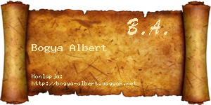 Bogya Albert névjegykártya