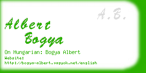 albert bogya business card